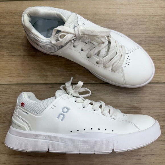 On Clouds Shoes - On Cloud Running THE ROGER Advantage White Vegan Work Sneakers Shoes Womens 6.5